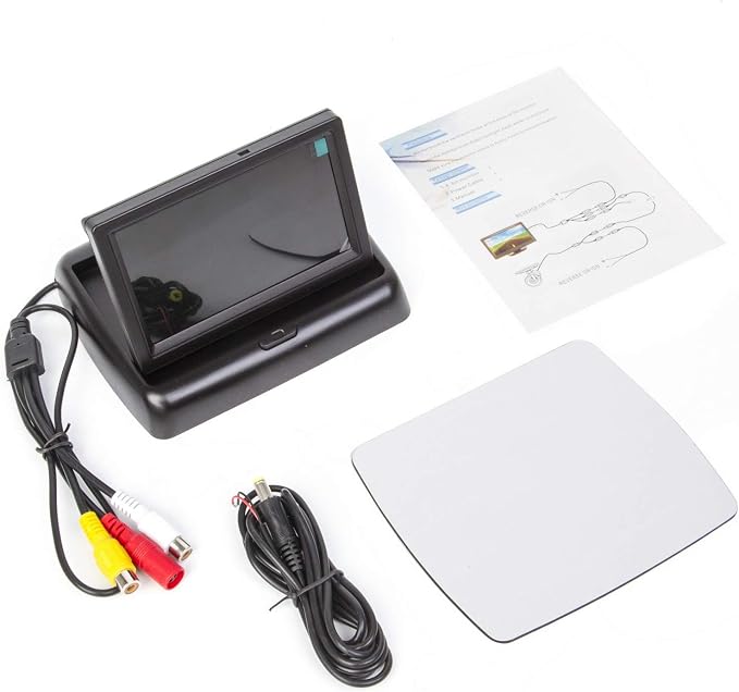 4.3 Inch Small Mini Digital Flip Down Foldable Monitor Screen for Car Truck Vehicle Rear View Reverse Parking Kits Home CCTV