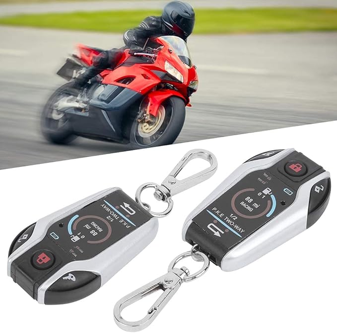 2 Way Alarm System Universal ABS Motorcycle Anti?Theft Remote Control for Security 12V with Remote Start for Most Motorcycle