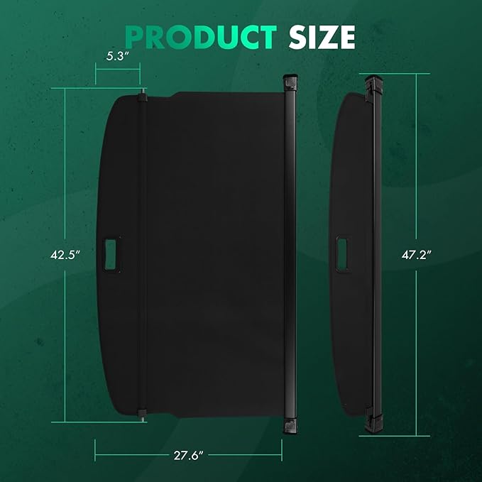SCITOO Cargo Cover 2020-2024 Fit for Mercedes-Benz GLB 1.3L Upgraded Retractable Rear Trunk Cover with Aluminum PVC&Plastic
