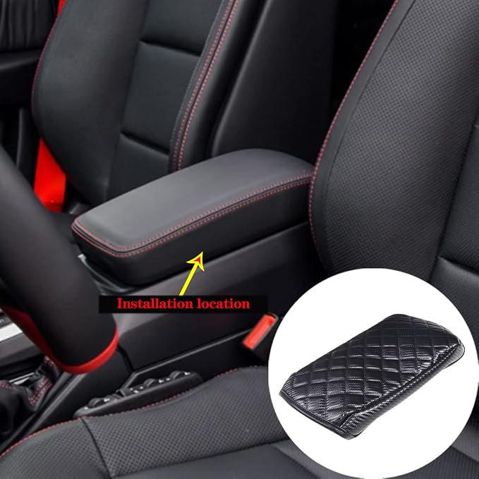 TINKI Center Console Armrest Cover Kit, Console Armrest Cushion Automotive Customized Console Armrest Cushion, Fit for Mercedes Benz G Class 2013-2018 Accessory Organizer Protector (Plaid - Carbon)