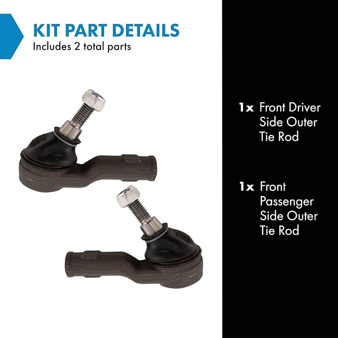 TRQ Front Outer Tie Rod Set 2 Piece Compatible with 2006-2009 Land Rover Range Rover Sport