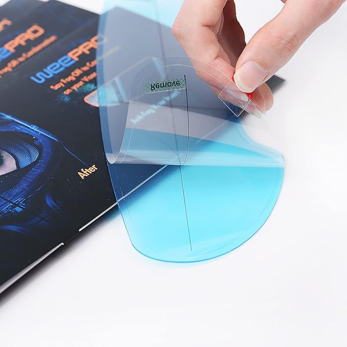 Anti Fog Film for Motorcycle Helmet Visor Compatible with QWART Helmet Visor Protector Film Defogger Fog Resistant for Helmet Lens 3.6" x 10.55"