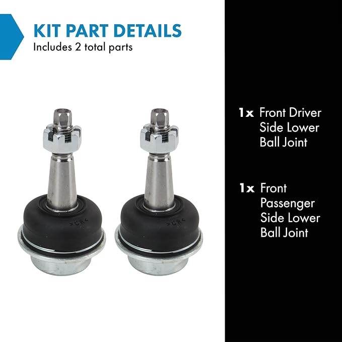 TRQ Front Lower Driver and Passenger Side Ball Joint Set Compatible with 2018-2023 Jeep Wrangler 2020-2023 Gladiator