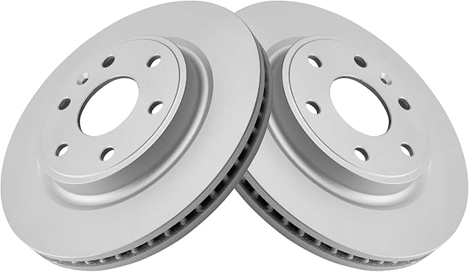 TRQ Front Brake Rotor Set G Coated Vented Compatible with 2008-2017 Buick Enclave 2009-2017 Chevrolet Traverse 2007-2016 GMC Acadia 2017 Acadia Limited 2007-2010 Saturn Outlook