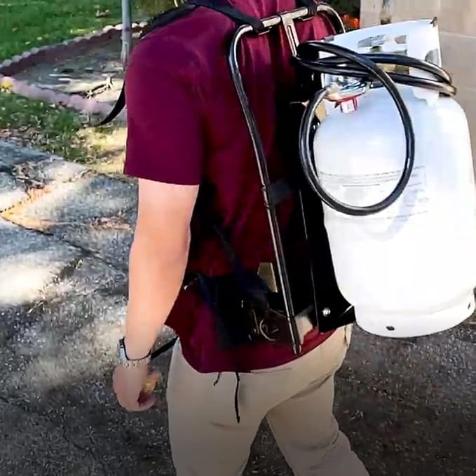 Flame King Propane Tank Alice Frame Backpack Carrier for 10LB Cylinder and Weed Torch