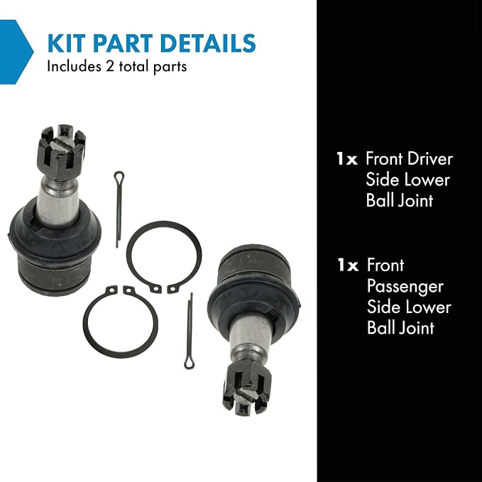TRQ Front Lower Ball Joint Set Compatible with 92-22 Ford