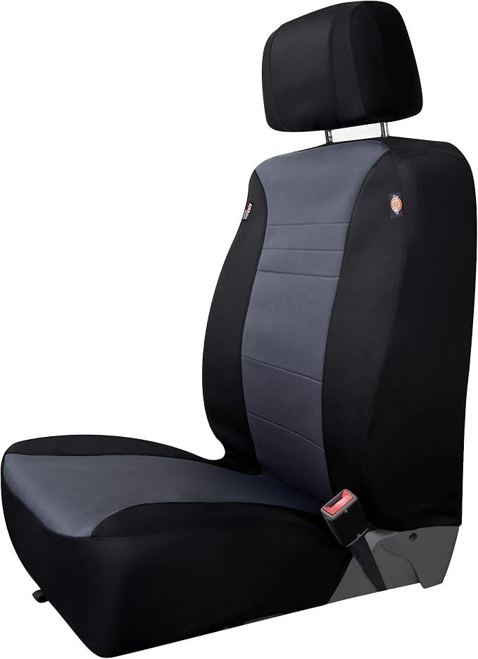 Dickies 2-Piece Aquablock Seat Covers, Water-Resistant Seat Covers for Cars, Trucks, SUVs — Black/Gray