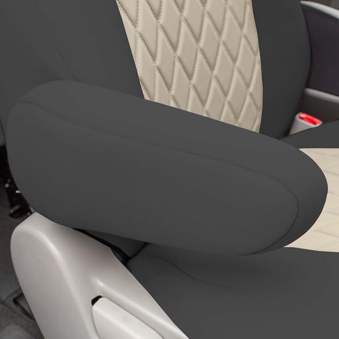 FH Group Custom Fit Car Seat Covers Specifically Made for 2011-2020 Toyota Sienna 7 Seater with Ultraflex Neoprene Water Resistant Automotive Seat Covers - 2nd Row Beige