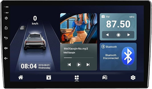 1+32G Android 14 Double Din Car Stereo 9 Inch Touchscreen Radio Built-in Wireless Carplay/Android Auto/GPS/Bluetooth/FM/AUX-in/Steering Wheel Controls/Backup Camera