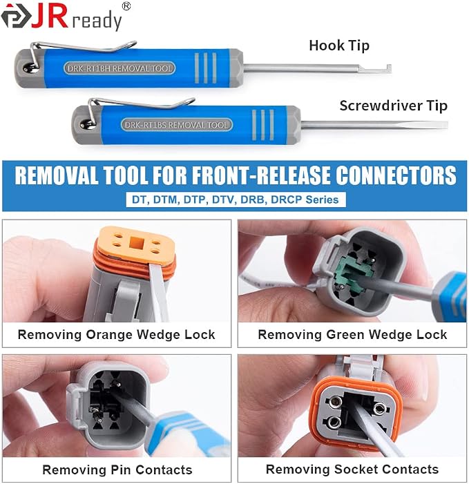 JRready Deutsch Crimp Tool ACT-LY-16DT with DT Connector Kit 2 Pin 10 Sets
