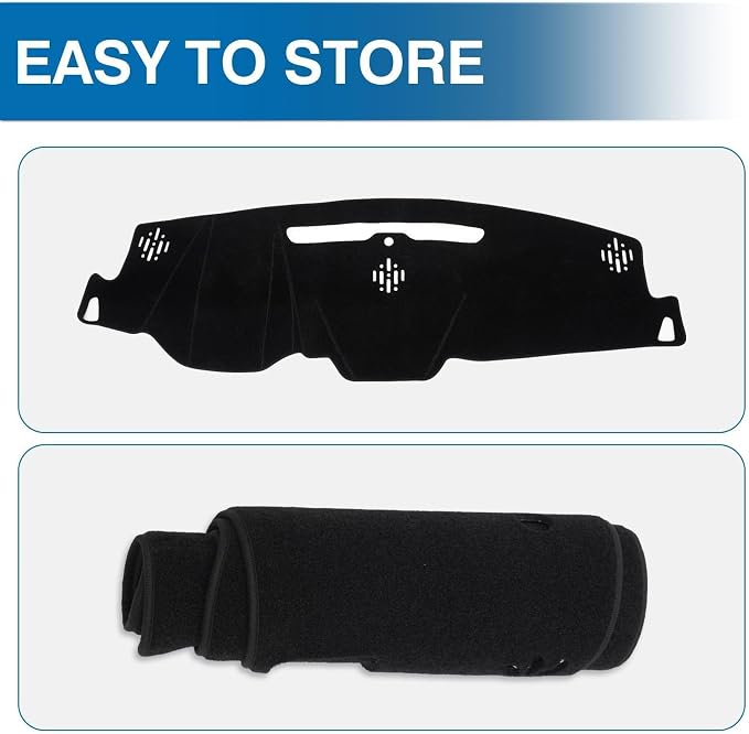 KUST Black Dash Cover for 2015-2020 Chevrolet Chevy Tahoe/Suburban/GMC Yukon (Without HUD) Polyester Dashboard Cover Non-Slip Interior Accessories for Tahoe