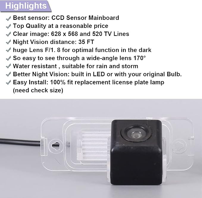 Car Back Up Camera for Benz S GL M R Class W220 S280 S320 S350 S500 S600 4 Matic X164 GL320 GL350 GL420 ML230 ML270 ML280 ML300 ML320 ML420 ML430 ML450 ML500 W251 V251 R63 R280 R500