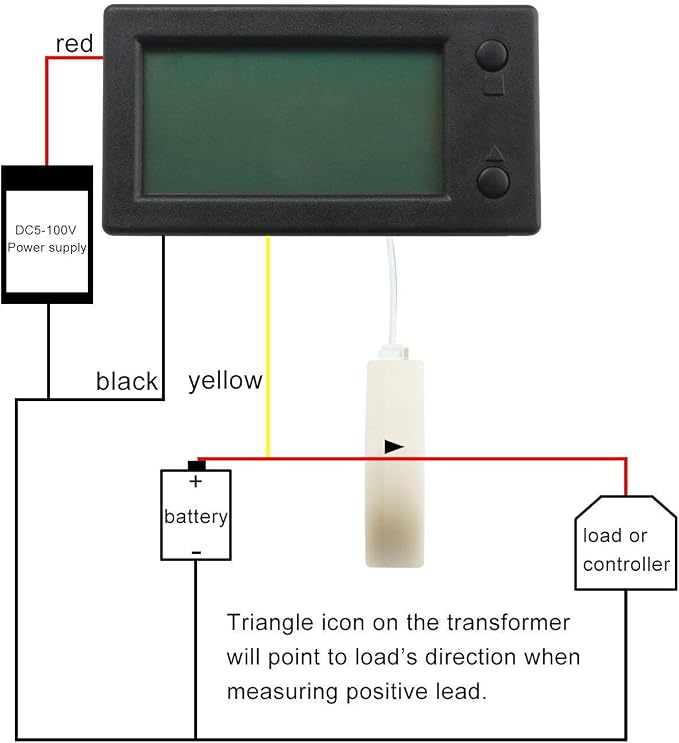 DROK DC Battery Monitor 0-300V 200A with 0.5m or 2.5m Shilded Wire Bundle