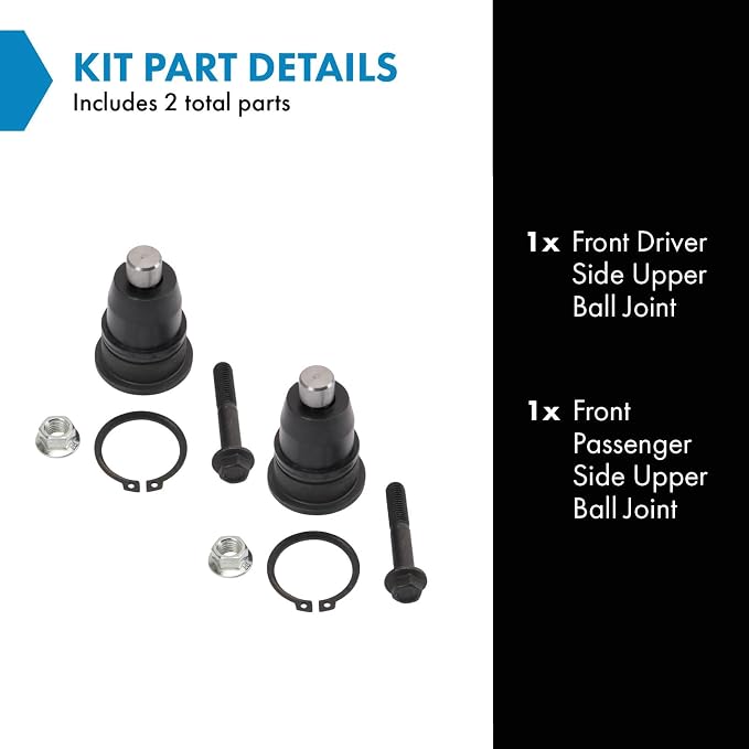 TRQ Front Upper Ball Joint Set Compatible with 04-07 Buick 02-09 Chevrolet GMC 03-08 Isuzu 02-04 Oldsmobile 05-09 Saab