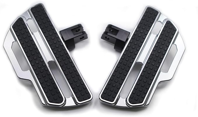 MZS Motorcycle Foot Pegs Front Compatible with Goldwing GL1800 GL 1800 2001-2024, Adjustable Gold Wing Driver Floorboards Touring Rider Footboards Accessories Chrome