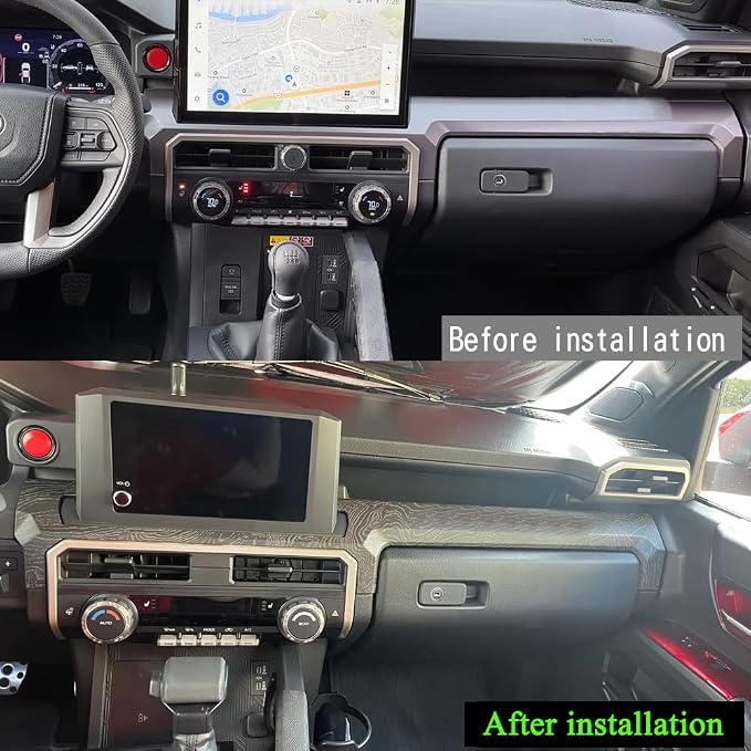 Dashboard Cover for Toyota 4Runner 2025 2026 Interior Accessories 8inch&14inch Display Center Consoles ABS Frame Trim (Black Wood, Dashboard Cover for 4Runner)