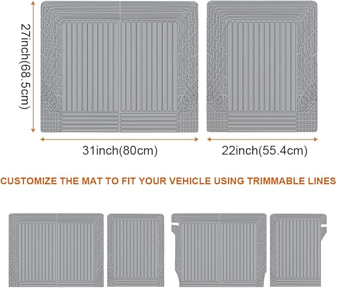 TripleAliners Vehicle Mat Universal Fit Trunk Cargo Liner All Weather Protection XPE Material Seat Back Protector Trim-to-Fit Compatible with Most Cars SUV Sedan(Backrest Mat) NO for Suede Surface