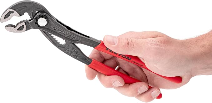TEKTON 10 Inch Angle Nose Push Button Adjustable Pliers | PGA36310