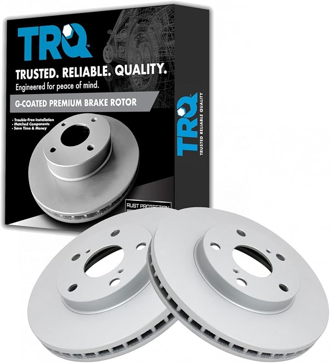 TRQ Front Brake Rotors Set Vented Premium G-Coated Compatible with 1992-2001 Lexus ES300 1995-2004 Toyota Avalon 1992-2006 Camry 1998-2003 Sienna 1999-2003 Solara