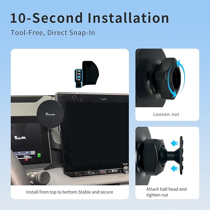 Car Phone Holder for Toyota RAV4 2026 (12.9-Inch Screen Only), Vehicle-Specific MagSafe Compatible Magnetic Phone Mount,360° Rotating Center Screen Cell Phone Mount,Toyota RAV4 Accessories