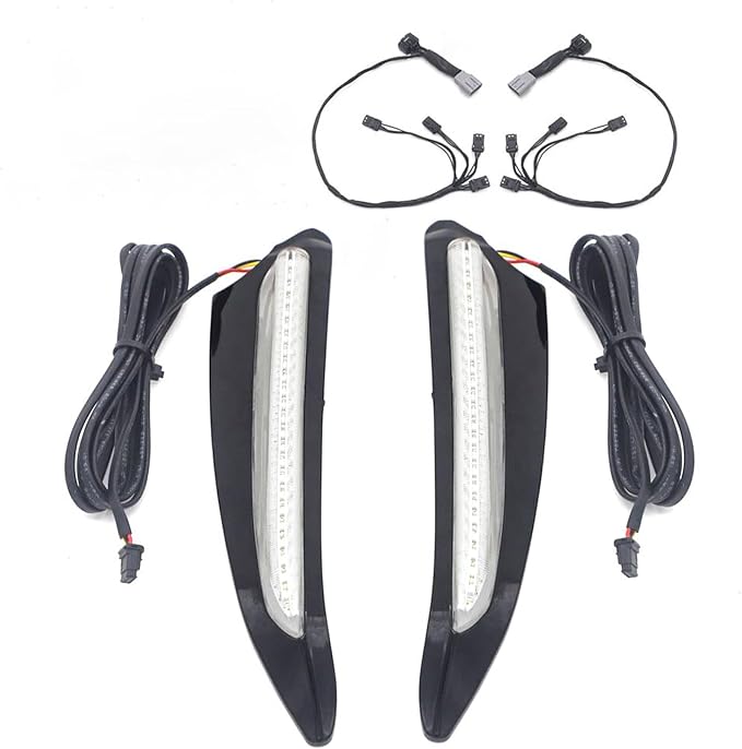 Motorcycle LED Lights Vent Trim Turn Signal Led Lighted Fits for Honda Goldwing GL1800 F6B 2018 UP 2019 2020 2021 Motorbike NAV Lighting with 48000 Wiring Harness (Black)