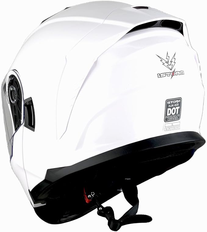 1Storm Motorcycle Street Bike Modular/Flip up Dual Visor Sun Shield Full Face Helmet HJK920