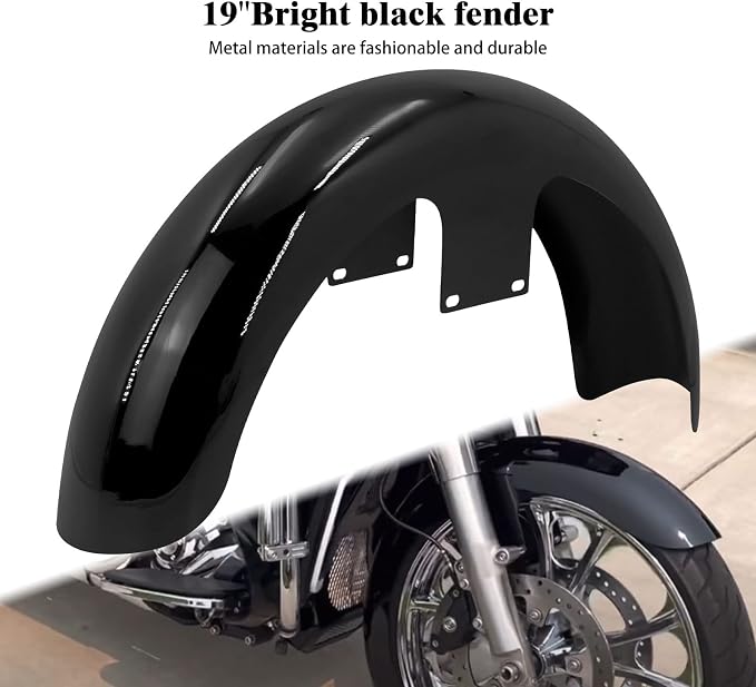 Motorcycle Front Fender 19" Wheel Wrap Mudguard Fit For 120 / R19 Wheel Harley Touring Electra Road Street Glide Baggers Road King Baggers Gloss Black