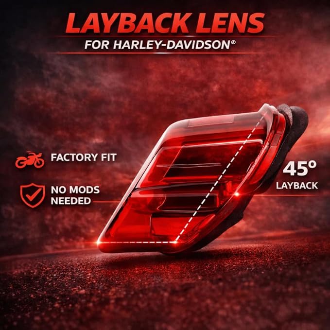 Eagle Lights Strobing LED Brake Light for Harley Davidson Motorcycles with Bottom License Plate Window