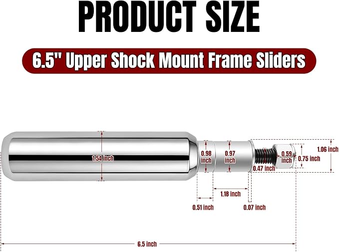6.5" Al Motorcycle Frame Sliders Falling Crash Protector Upper Shock Mount Guards Falling Side Protector Fit for Dyna 2006-2017 (Smooth Style)