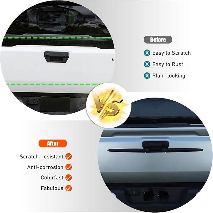 ABS Car Look Rear Door Handle Panel Cover Trim Compatible with Toyota Tacoma 2024 2025+,Car Tailgate Handle Trim Strip (Matte Black)