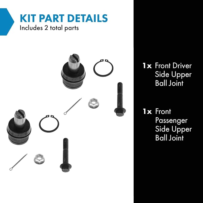 TRQ Front Upper Ball Joint Driver and Passenger Side Compatible with 1987-1996 Ford F-150 1987-1997 F-250 1997 HD F-350