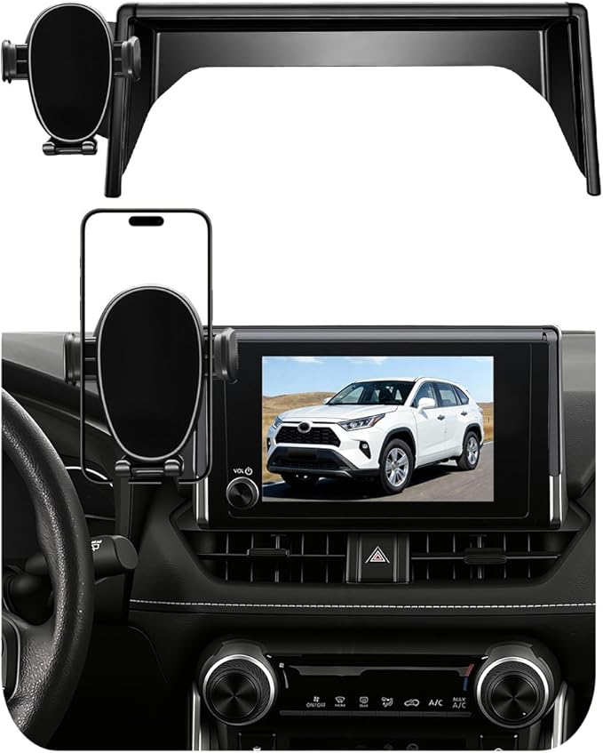 Car Phone Holder for Toyota RAV4 (2019-2024 2025,7/8inch),Screen Phone Mount,360 Phone Holder Rotating,Hands Free Mobile Holder,Car Mount for iPhone,Samsung & Android,2023 RAV-4 Interior Accessories
