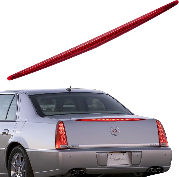 Third 3rd Brake Light LED for 2006-2011 Cadillac DTS, High Mount Rear Brake Lights Assembly for 06-11 Cadillac DTS, Waterproof Center Cab Lamp Stop Light (RED)