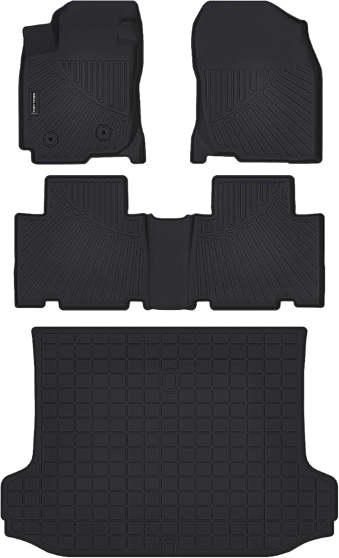 Floor Mats & Cargo Liner for Toyota RAV4 2006 2007 2008 2009 2010 2011 2012 All Weather Protection TPE Rubber Full Set Floor Liners & Trunk Mat 2012 Toyota RAV4 Accessories, Black