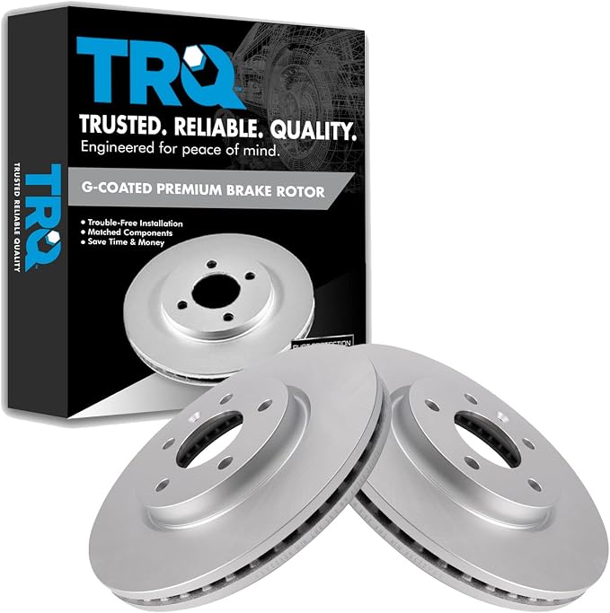 TRQ Front Brake Rotor Set G Coated Vented Compatible with 2012-2017 Buick Verano 2014-2015 Chevrolet Cruze 2011-2015 Volt