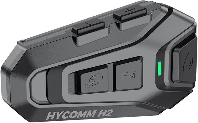 H2 Motorcycle Bluetooth Headset, 2-Way Helmet Intercom with 35H Runtime & Easy Pairing, Noise Cancelling Speakers, IP67 Waterproof, Voice Assistant, FM Radio (1 Pack)