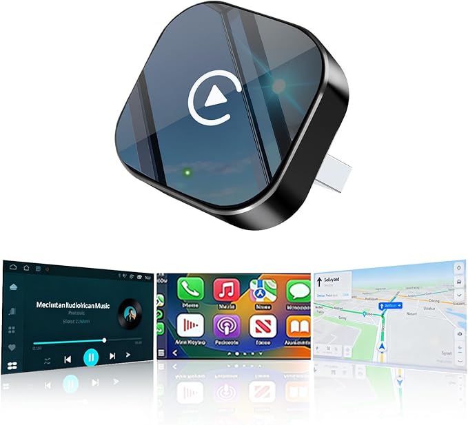Wireless CarPlay Adapter2026 Upgraded – Suitable for Apple iPhone & Android, with Compact Size, Plug-and-Play Convenience, and Fast, Stable Connection for CarPlay & Android Applications