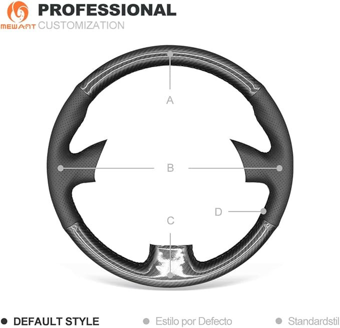 MEWANT Hand Sewn Black Glossy Carbon Fiber + Genuine Leather Steering Wheel Cover for Toyota RAV4 1998-2003 / Celica 1998-2005 / Corolla (US) 2003-2008 / Matrix 2002-2008 / MR2 2000-2004