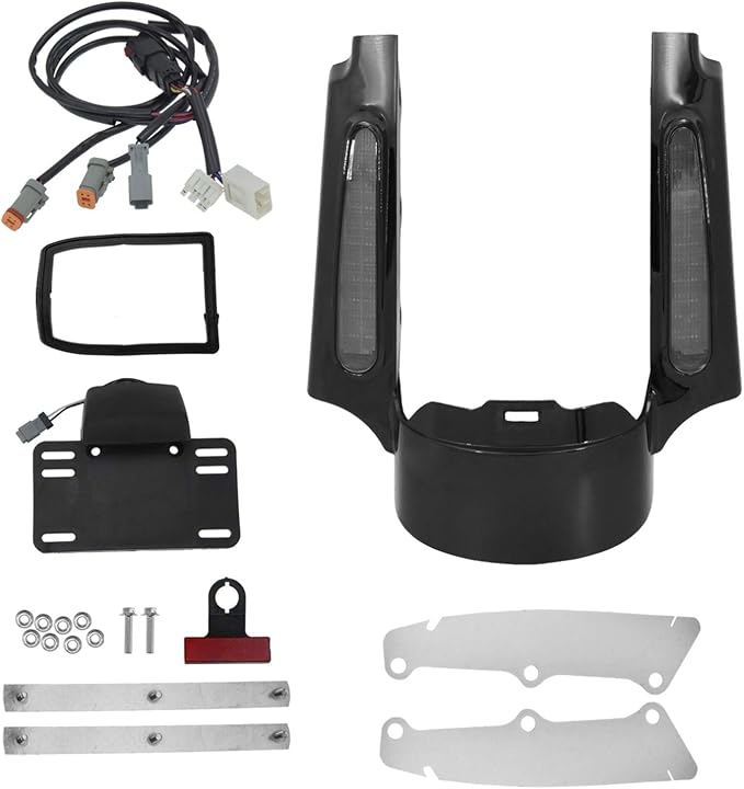 Motorcycle Rear Fender Fascia with LED Light Fit for Harley Touring Road Glide Street Glide Electra Glide 2009-2013