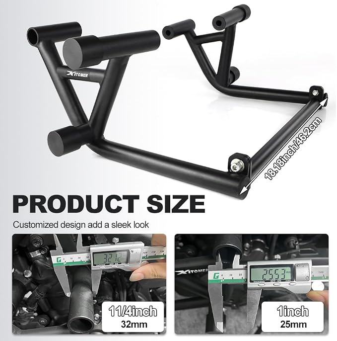 Xitomer Crash Cage Stunt Engine Guard Compatible with FZ-07 MT-07 2014-2024 FZ07 MT07, XSR700 2015-2024 Drift Street Engine Guard Crash Bar Race Rail