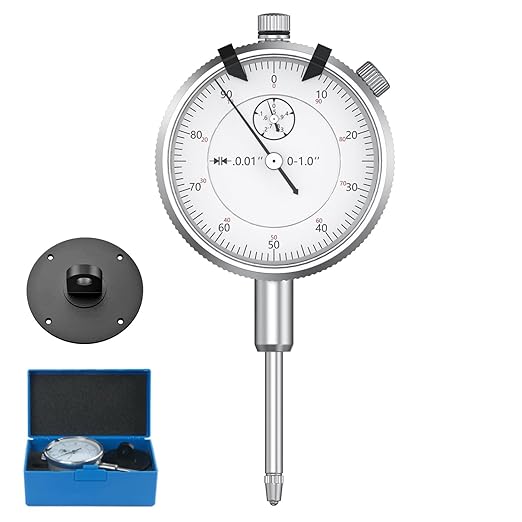HDLNKAK Dial Indicator 0-1"/0.001" Dial Indicator with Case, Measuring Tool for Lathe, 3D Printing, Workshop, CNC Machine Tool, Table Saw