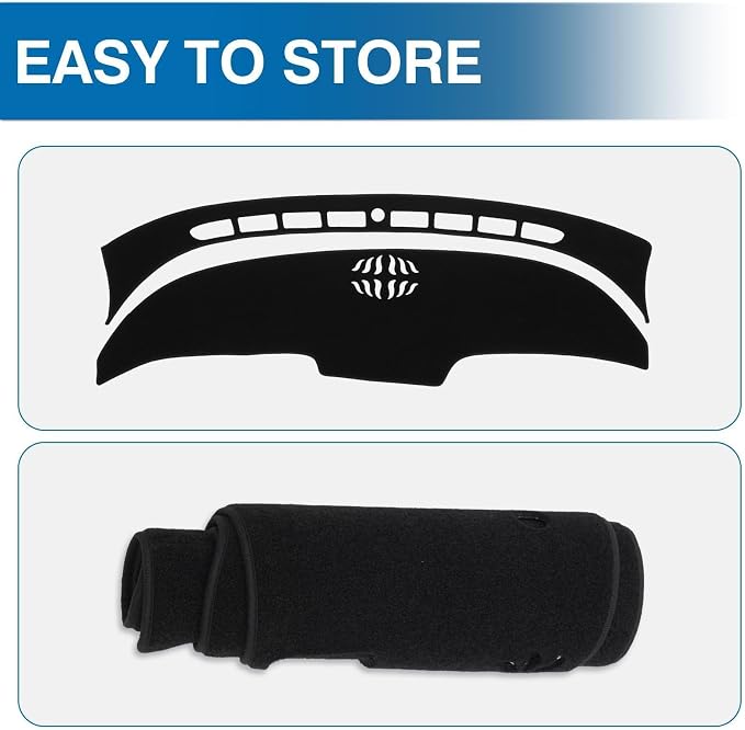 KUST Black Dash Cover for Hyundai Santa Cruz 2022 2023 2024 (Not fit for 12.3 inch Navigation Screen) Polyester Dashboard Cover Non-Slip Interior Accessories for Hyundai Santa Cruz