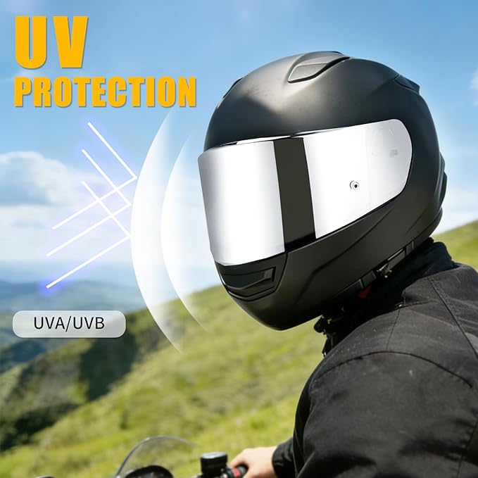 Helmet Visor Shield for SEDICI Strada II and Strada 3 /FF397/FF801Motorcycle Helmets Visor (Chrome Silver)