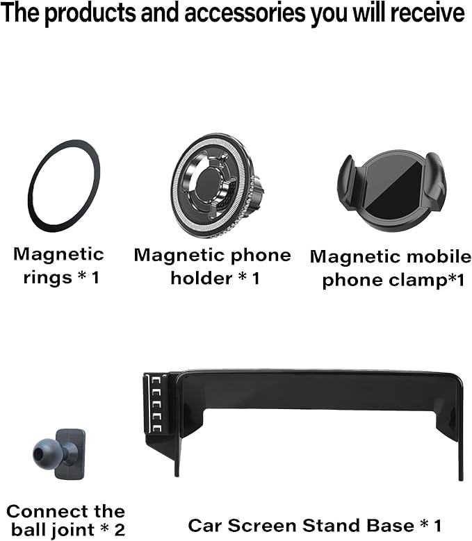 Magnetic Car Phone Mount for Toyota Camry 2021 2022 2023 2024 Accessories, for MagSafe Strong Magnets Cell Phone Holder 9-Inch Touch Screen Cradles, with Portable Phone Gripper 360° Rotation