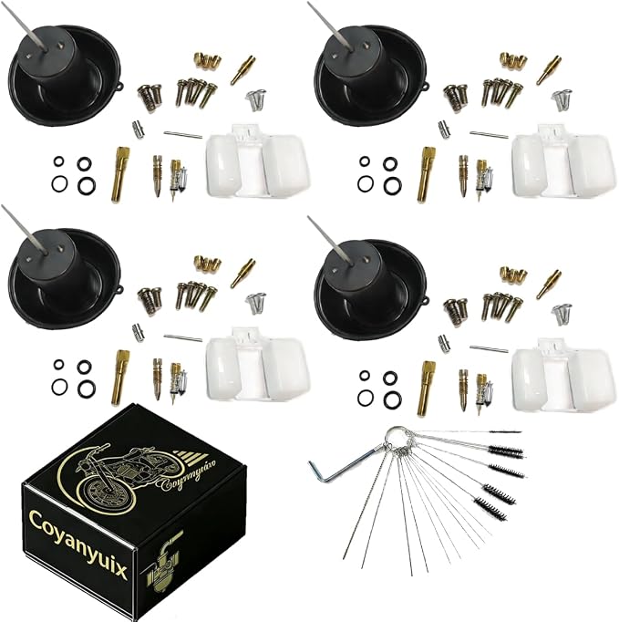 Suitable for Honda 1981-1986 CB650/Nighthawk 700S/CB700SC, carburetor reconstruction kit with plunger assembly（4-in-1），Coyanyuix Carburetor Repair Kit
