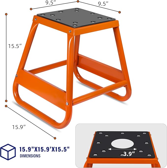 Dirt Bike Stand Motorcycle Center Stand with Non-Slip Pad, Heavy Duty Powersports Mini Bike Stand & Hoist Table for Dirtbike, Motorcycle, and Bike Maintenance-800LBS Capacity
