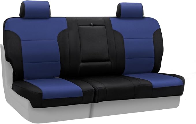 Coverking Custom Fit Front 50/50 Bucket Seat Cover for Select Ford F-Series Models - Neosupreme (Navy Blue with Black sides)