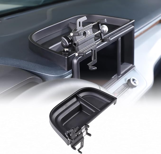 CHEAYAR Dashboard Storage Box Fit for Ford Maverick 2022, ABS Dash Panel Tray Organizer, Dash Tray Phone Holder Mount with Storage Box, Dash Center Console Table Storage Tray (Type C)