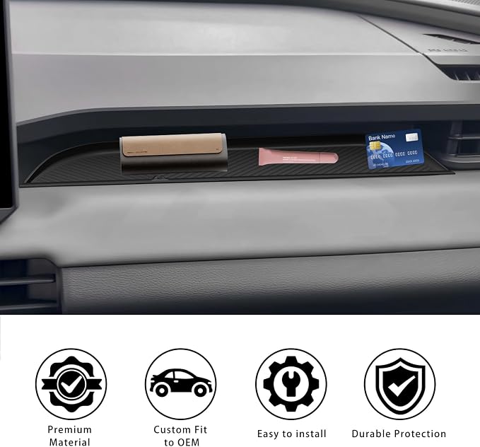 Tray Passenger Storage Organizer Mat for Toyota RAV4 2026 Center Console Organizer Glove Box Storage Organizer Tray Anti-Rattle Silicone Dashboard Storage Mat for RAV4 Interior Accessories