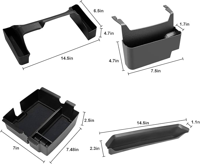 Center Console Organizer Fit for 2024 2025 Jeep Wrangler JL JLU&Gladiator JT Gear Shift Console Side Tray Grab Bar Tray Passenger Hanging Armrest Storage Box for Wrangler/Gladiator (4PCS)